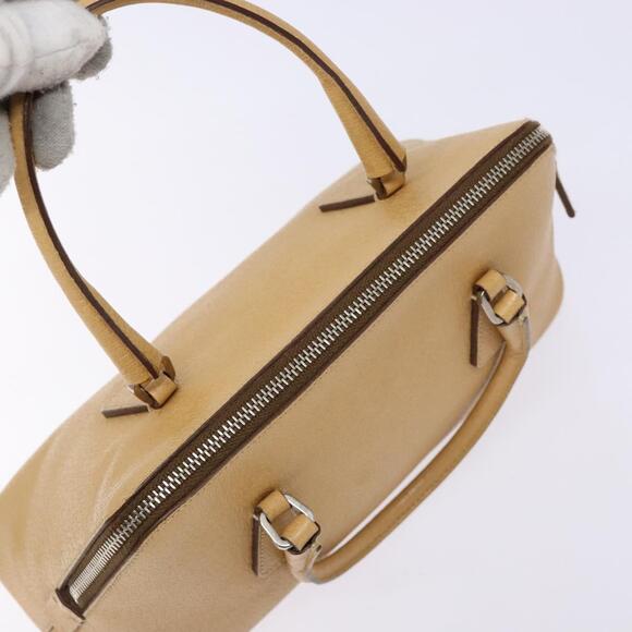 PRADA Hand Bag Leather Beige - Picture 6 of 9